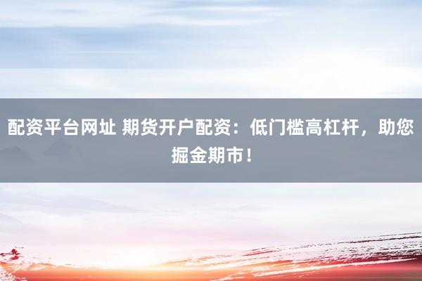 配资平台网址 期货开户配资：低门槛高杠杆，助您掘金期市！