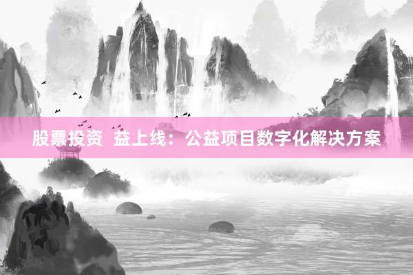 股票投资  益上线：公益项目数字化解决方案